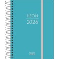 Foto ilustrativa Agenda Costurada Diária 11,7x 16,4 cm Neon 2026
