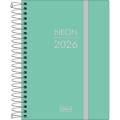 Foto ilustrativa Agenda Costurada Diária 11,7x 16,4 cm Neon 2026