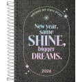 Foto ilustrativa Agenda Espiral Diária 11,7 x 16,4 cm Shine 2026