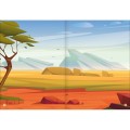Foto ilustrativa Álbum de Atividades com Adesivos Cenário Mágico Animais 8 Folhas