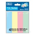 Foto ilustrativa Bloco Adesivo Tili Notes 76x19mm 400 folhas 4 Cores