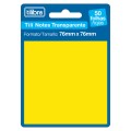 Foto ilustrativa Bloco Adesivo Tili Notes 76x76mm 50 Folhas Transparente Amarelo