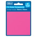 Foto ilustrativa Bloco Adesivo Tili Notes 76x76mm 50 Folhas Transparente Rosa
