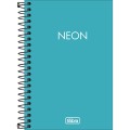 Foto ilustrativa Caderneta Espiral Capa Plástica 1/8 sem Pauta Neon Azul 80 Folhas