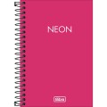 Foto ilustrativa Caderneta Espiral Capa Plástica 1/8 sem Pauta Neon Pink 80 Folhas