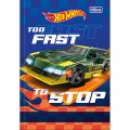 Foto ilustrativa Caderno Brochura Capa Dura 1/4 Hot Wheels 48 Folhas