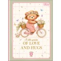 Foto ilustrativa Caderno Brochura Capa Dura Colegial Love Bears 160 Folhas