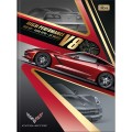 Foto ilustrativa Caderno Brochura Capa Dura Universitário Camaro e Corvette 80 Folhas