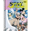 Foto ilustrativa Caderno Capa Dura Universitário 10 Matérias Mickey Real Life 160 Folhas