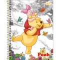 Foto ilustrativa Caderno Capa Dura Universitário 10 Matérias Pooh Core 160 Folhas