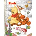 Foto ilustrativa Caderno Capa Dura Universitário 10 Matérias Pooh Core 160 Folhas