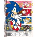 Foto ilustrativa Caderno Capa Dura Universitário 10 Matérias Sonic 160 Folhas