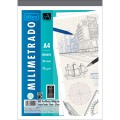 Foto ilustrativa Caderno Colado Milimetrado A4 Branco Académie 50 Folhas