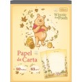 Foto ilustrativa Caderno Colado Papel Carta Pooh 50 Folhas