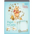 Foto ilustrativa Caderno Colado Papel Carta Pooh 50 Folhas