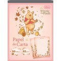 Foto ilustrativa Caderno Colado Papel Carta Pooh 50 Folhas