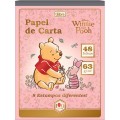 Foto ilustrativa Caderno Colado Papel de Carta Pooh 48 Folhas