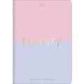 Foto ilustrativa Caderno Colegial Grampeado Flexível Happy 32 Folhas