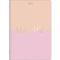 Foto ilustrativa Caderno Colegial Grampeado Flexível Happy 32 Folhas