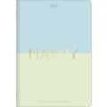 Foto ilustrativa Caderno Colegial Grampeado Flexível Happy 32 Folhas