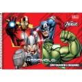 Foto ilustrativa Caderno de Cartografia e Desenho Espiral Capa Dura Avengers 80 Folhas