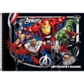 Foto ilustrativa Caderno de Cartografia e Desenho Espiral Capa Dura Avengers 80 Folhas