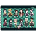 Foto ilustrativa Caderno de Cartografia e Desenho Espiral Capa Dura Demon Slayer 80 Folhas