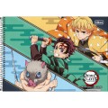 Foto ilustrativa Caderno de Cartografia e Desenho Espiral Capa Dura Demon Slayer 80 Folhas