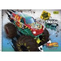Foto ilustrativa Caderno de Cartografia e Desenho Espiral Capa Dura Hot Wheels 80 Folhas