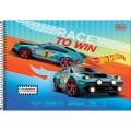 Foto ilustrativa Caderno de Cartografia e Desenho Espiral Capa Dura Hot Wheels 80 Folhas