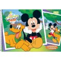 Foto ilustrativa Caderno de Cartografia e Desenho Espiral Capa Dura Mickey 80 Folhas