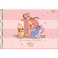 Foto ilustrativa Caderno de Cartografia e Desenho Espiral Capa Dura Pooh 80 Folhas