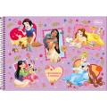 Foto ilustrativa Caderno de Cartografia e Desenho Espiral Capa Dura Princesas 80 Folhas