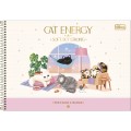 Foto ilustrativa Caderno de Cartografia e Desenho Espiral Capa Dura Purrfect Cats 80 Folhas