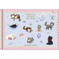 Foto ilustrativa Caderno de Cartografia e Desenho Espiral Capa Dura Purrfect Cats 80 Folhas
