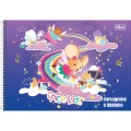Foto ilustrativa Caderno de Cartografia e Desenho Espiral Capa Dura Spice Kids Feminino 80 Folhas