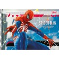 Foto ilustrativa Caderno de Cartografia e Desenho Espiral Capa Dura Spider Man Game 80 Folhas