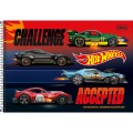 Foto ilustrativa Caderno de Cartografia e Desenho Milimetrado Espiral Capa Dura Hot Wheels 80 Folhas