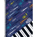 Foto ilustrativa Caderno de Música Espiral Capa Dura Universitário Tilibra 80 Folhas