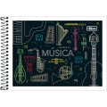 Foto ilustrativa Caderno de Música Espiral Capa Flexível Pequeno Tilibra 48 Folhas