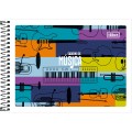 Foto ilustrativa Caderno de Música Espiral Capa Flexível Pequeno Tilibra 48 Folhas