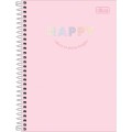 Foto ilustrativa Caderno Espiral Capa Dura 1/4 Happy 80 Folhas