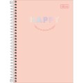 Foto ilustrativa Caderno Espiral Capa Dura 1/4 Happy 80 Folhas