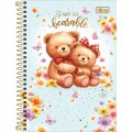 Foto ilustrativa Caderno Espiral Capa Dura 1/4 Love Bears 80 Folhas