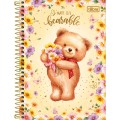 Foto ilustrativa Caderno Espiral Capa Dura 1/4 Love Bears 80 Folhas