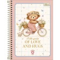 Foto ilustrativa Caderno Espiral Capa Dura 1/4 Love Bears 80 Folhas