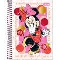 Foto ilustrativa Caderno Espiral Capa Dura 1/4 Minnie 80 Folhas