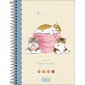 Foto ilustrativa Caderno Espiral Capa Dura 1/4 Mofusand 80 folhas.