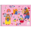 Foto ilustrativa Caderno Espiral Capa Dura Cartografia e Desenho Kids Feminino 48 Folhas