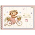 Foto ilustrativa Caderno Espiral Capa Dura Cartografia Love Bears 80 Folhas